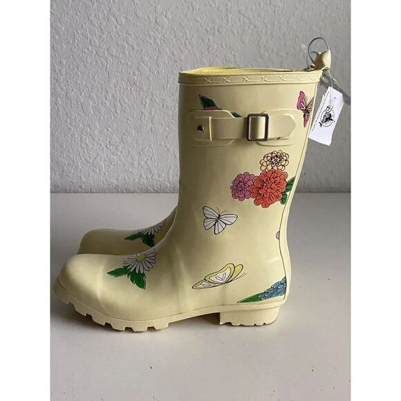 Disney Parks Epcot Flower & Garden Festival Rubber Yellow Rain Boots Women’s 9 - Picture 1 of 9